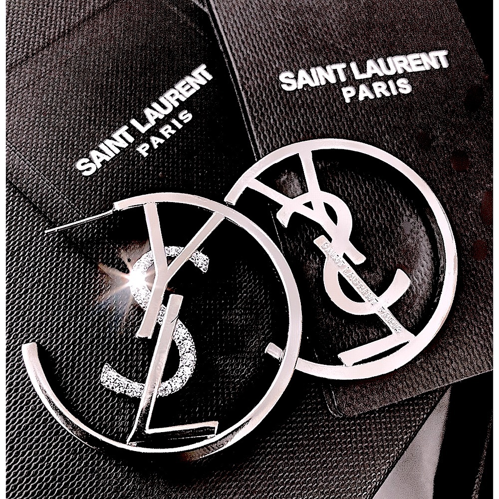 Authentic YSL Monogram Hoop Earring Set - Picture 9 of 12